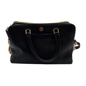 Tory Burch Georgia Pebbled Leather Double Zip Satchel / Handbag